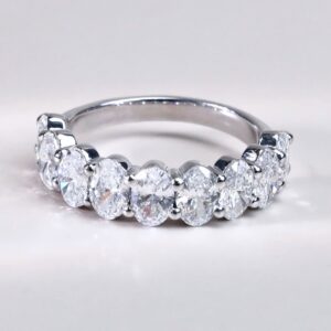 1.80 Carat Oval-Cut Natural Diamond Ring in 18K White Gold