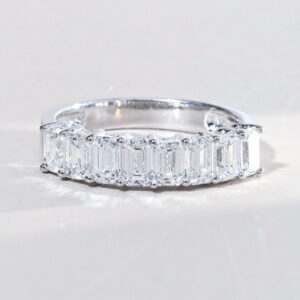 1.60 Carat Emerald-Cut Natural Diamond Ring in 18K White Gold