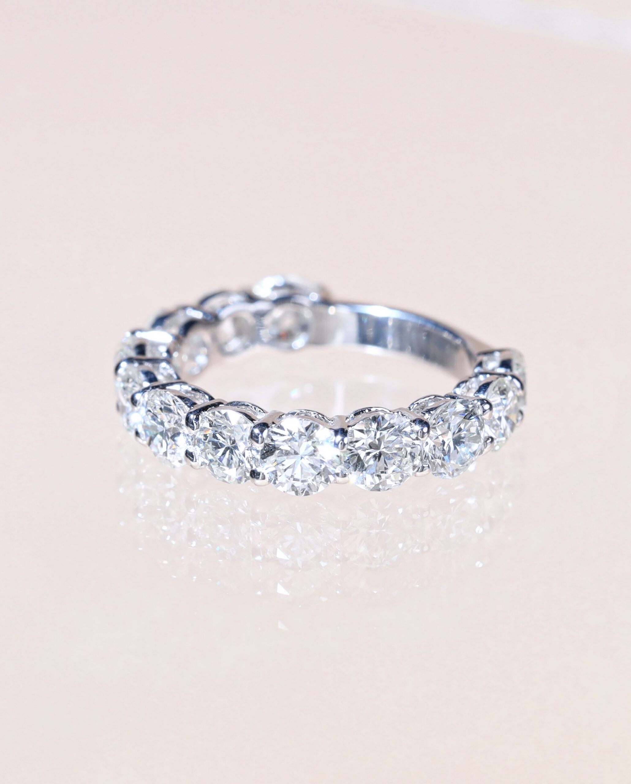 3.00 Carat Round Natural Diamond Ring in 18K White Gold - Image 8