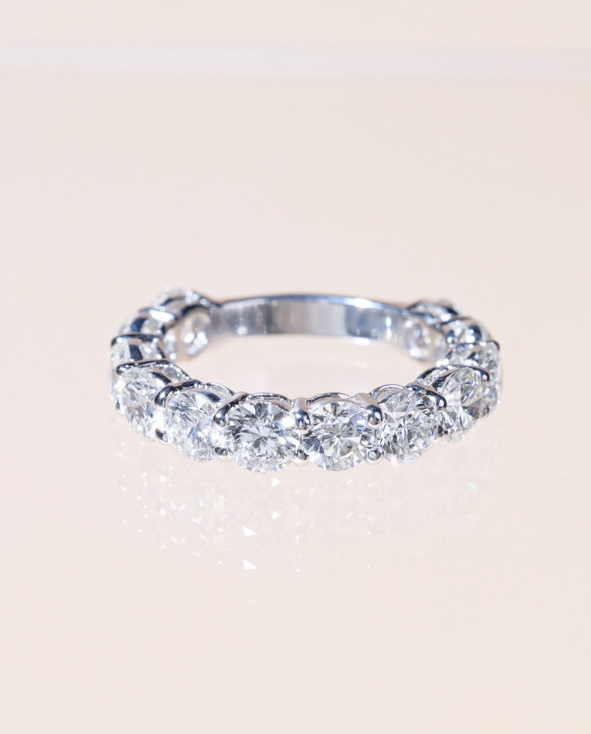 3.00 Carat Round Natural Diamond Ring in 18K White Gold - Image 7
