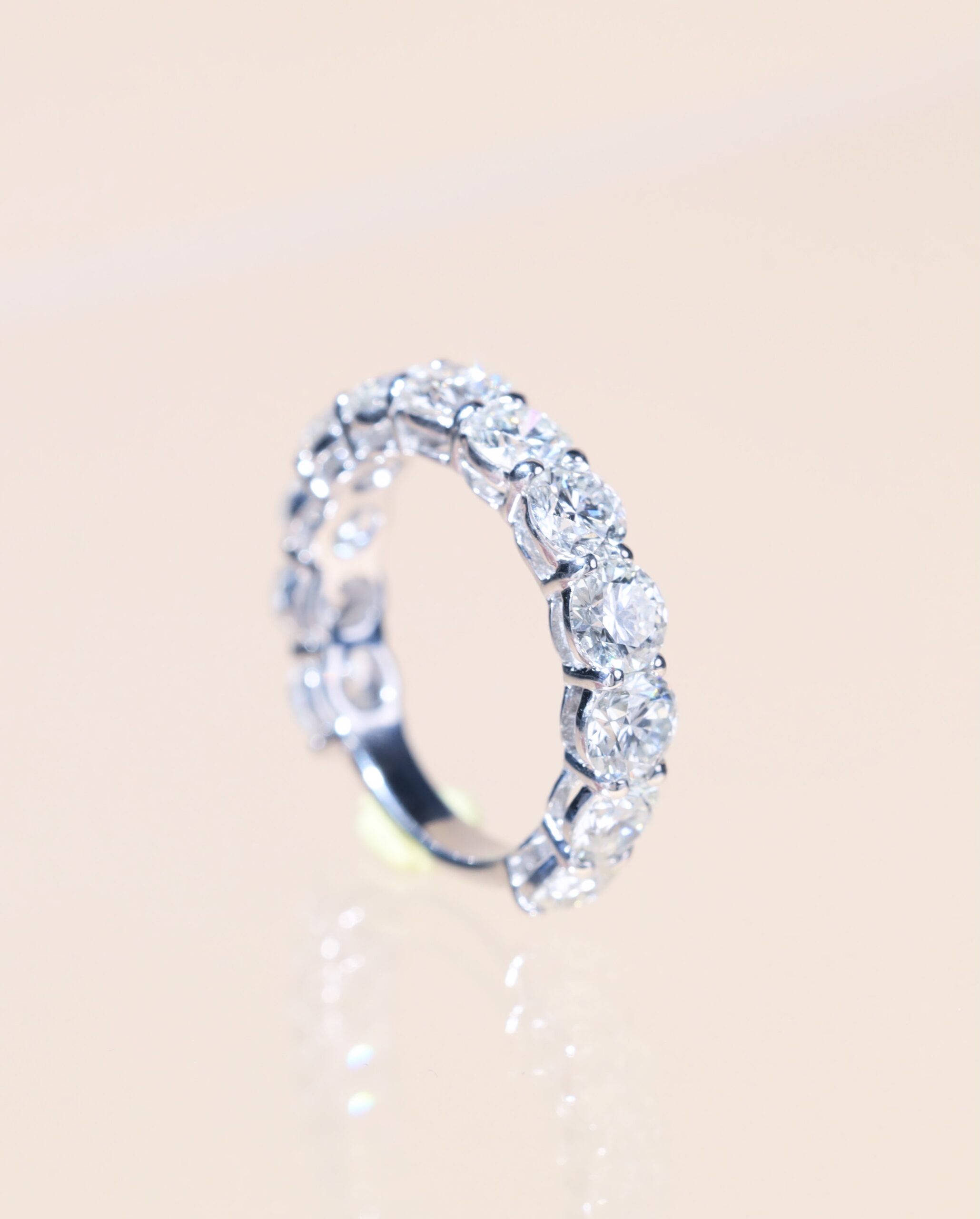 3.00 Carat Round Natural Diamond Ring in 18K White Gold - Image 9